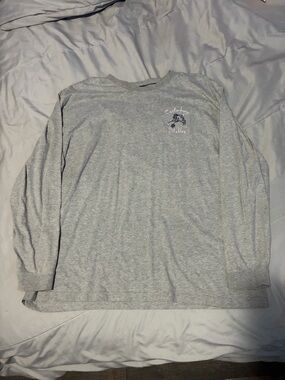 L.L. Bean Heather Gray Long-Sleeve Tee with Chest Logo